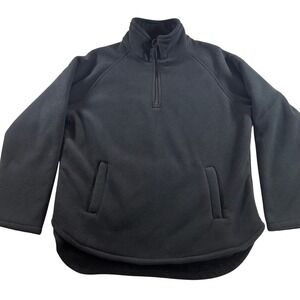 Jachs Girlfriend Womens XL Black Quarter Zip Fleece Faux Fur Lined Jacket Cozy